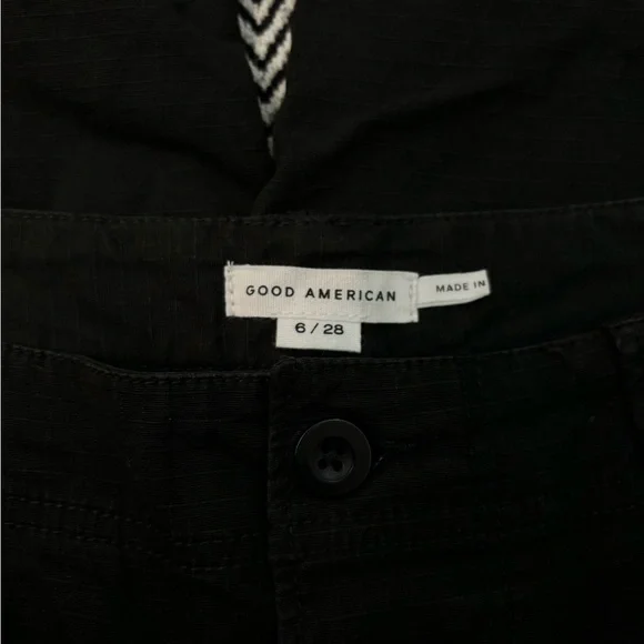 Good American Desert Cargo Pants in BlackSz 6NWT